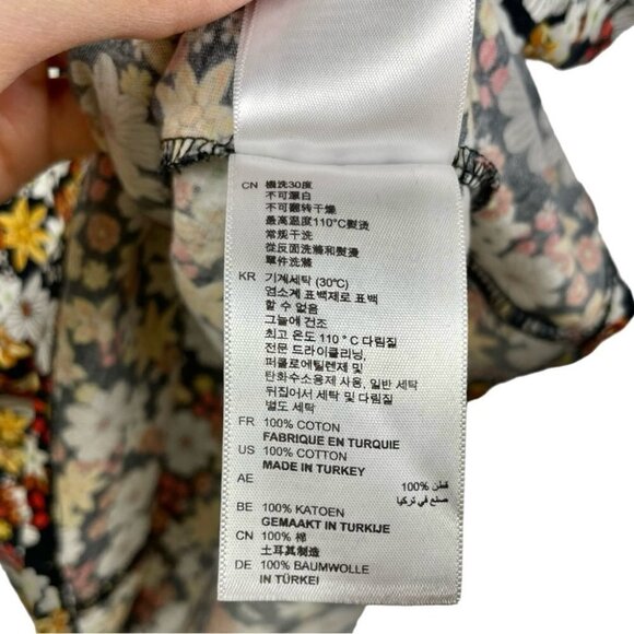 * Sandro Orange Pattern Print Floral Crew Neck Crop Top Size M - Picture 8 of 8